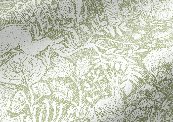 Folk Meadows, Greenery - Twist&Fit Roller Blind - Image 4